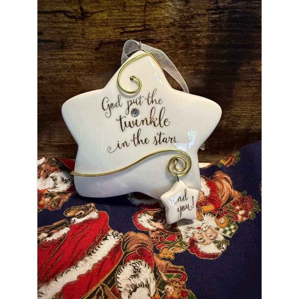 Ceramic Star Christmas Ornament God Put The Twinkle In The Stars Religious Gift